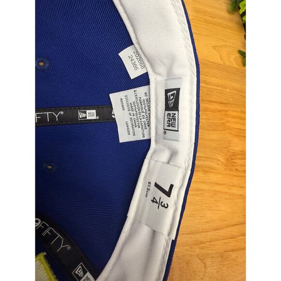 LA Los Angeles New Era x Supervsn Collab Hat Cap Emmbroidered Blue White 7 3/4 - Picture 12 of 14